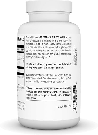Source Naturals Vegetarian Glucosamine, Promotes Healthy Joints*, 750 mg - 120 Tablets