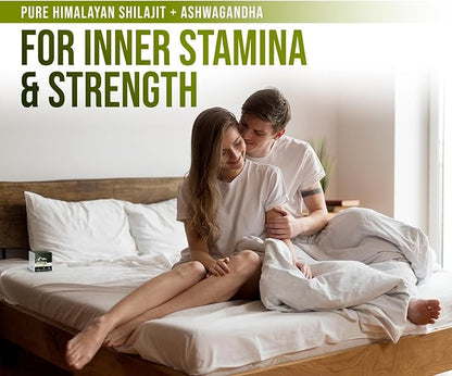 Shilajit Himalayan Pure Organic Resin Supplement for Men & Women with Ashwagandha, Natural Gold Grade for Energy & Immunity with 85+ Trace Minerals & Fulvic Acid | 25g, 83 Servings, 12 Weeks Supply.