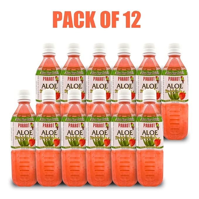 Parrot Brand Aloe Strawberry 16.9 fl.oz.（Pack of 10）