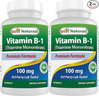 Best Naturals Vitamin B1 as Thiamine Mononitrate 100 mg 120 Tablets (120 Count (Pack of 2))