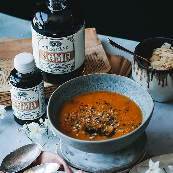 Anima Mundi Apothecary Soma 7 Mushroom Adaptogenic Elixir - Mushroom Liquid Extract Tincture with Reishi, Chaga, Lions Mane & Cordyceps - Vegan Immune Support Tincture (2oz)