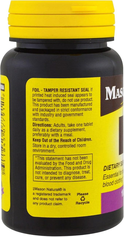 Mason Natural Vitamin K, 100mcg, Tablets, 100 ea