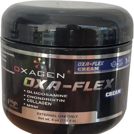 OXA-Flex Glucosamine & Chondroitin Cream with MSM & Collagen | Natural Cream for Men & Women | Soothe Joint, Bone & Muscle Pains, Improve Mobility, Relieve Discomfort & Speed Up Healing - 4 Oz