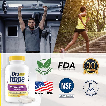 Vitamin B12 1000 Mcg, B12 Vitamins 1000 Mcg Help to Increase Metabolism, Energy Production and Nervous System Support, 120 Chewable Tablets - 1 Tablet Per Serving, Non-GMO & Gluten Free