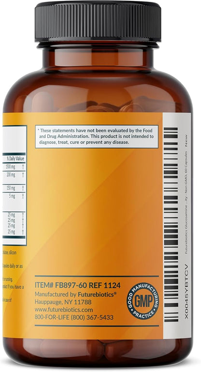 Futurebiotics Glucosamine Chondroitin Turmeric & MSM Advanced Joint Formula, Supports Healthy Joints & Mobility - Non-GMO, 60 Capsules