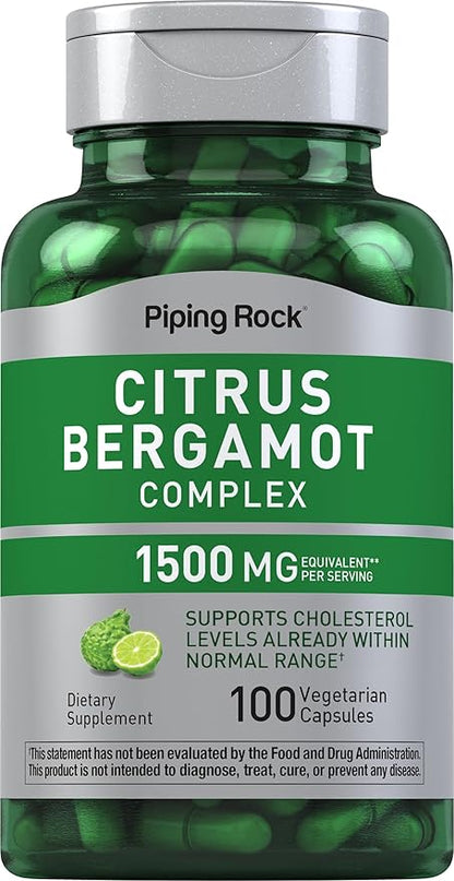 Piping Rock Citrus Bergamot Extract 1500mg | 100 Capsules | Complex Supplement | Vegetarian, Non-GMO, Gluten Free
