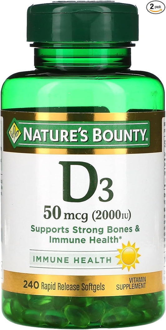 Nature's Bounty D3-2000 IU, 240 Softgels (Pack of 2)