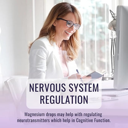 Magnesium Glycinate Liquid Drops 500mg, with Vitamin B6, Ashwagandha, L - Theanine, Chamomile, Magnesium Glycinate Supplement High Absorption for Sleep, Stress, Energy, Mood - Cherry Flavor
