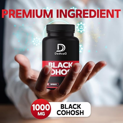 1000mg Black Cohosh for Menopause Hot Flashes - 240 Capsules for 4-Month Supply - Support for Body Management, Women's Health & Immune System