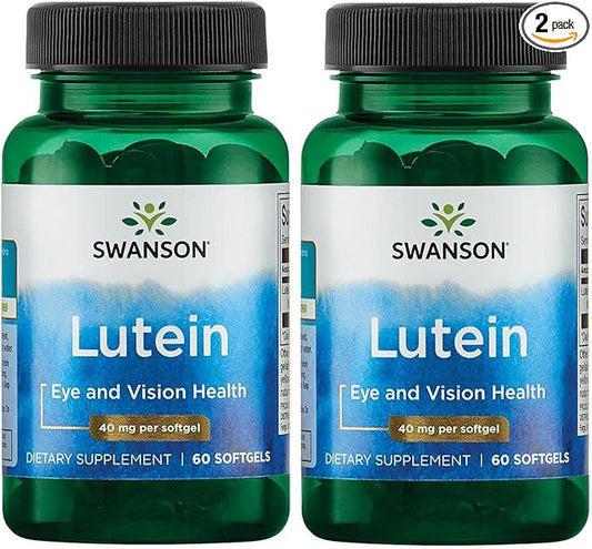 Swanson Lutein Eye Vision Retina Macula Health Supplement 40 mg 60 Softgels Sgels (2 Pack)