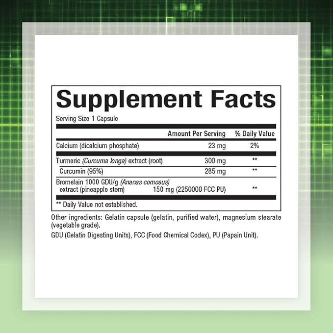 Natural Factors, Turmeric & Bromelain 450 mg, Muscle and Joint Support, 180 Capsules