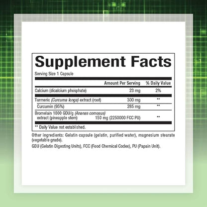 Natural Factors, Turmeric & Bromelain 450 mg, Muscle and Joint Support, 180 Capsules