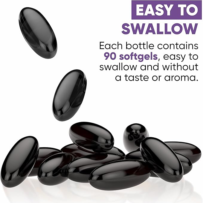 Cold Pressed Black/Seed Oil Softgels Capsules - 90 Count - Blended with Other Herbal Products-Supports Overall Health welness and Immunity (Black-Seed)