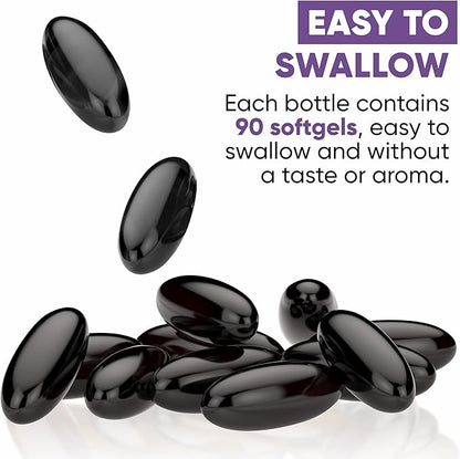 Cold Pressed Black/Seed Oil Softgels Capsules - 90 Count - Blended with Other Herbal Products-Supports Overall Health welness and Immunity (Black-Seed)