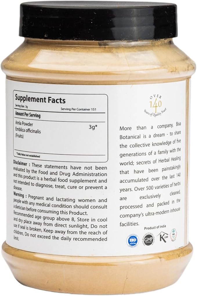 bixa BOTANICAL Amla Powder (Emblica officinalis),1 Pound (16 Oz) | Herbal Supplement Antioxidant & Immunity Booster