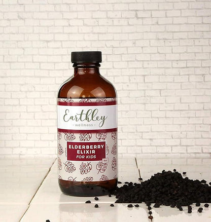 Earthley Elderberry Herbal Extract, Powerful Immune & Respiratory Support, Herbal Elderberry, Syrup Alternative, Organic & Alcohol-Free (2oz, Kids)