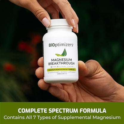 BiOptimizers Magnesium Breakthrough 4.0, (60 Capsules) & Mushroom Breakthrough Powder (Salted Caramel, 15 Servings) - Natural Sleep and Brain Superfood & Supplement Bundle