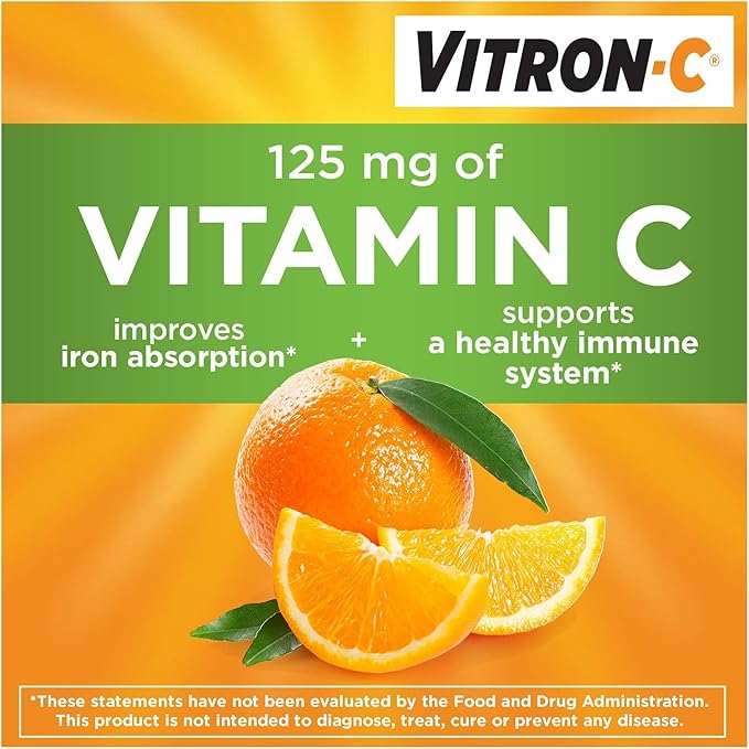 Vitron-C Iron Supplement Plus Vitamin C Coated Tablets 60 ct (4 Pack)