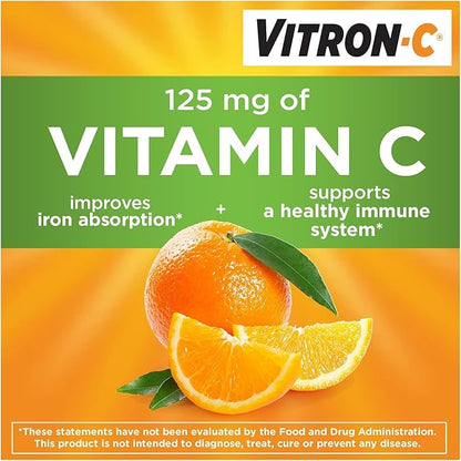 Vitron-C High Potency Iron Dietary Supplement Plus Vitamin C, 60 Coated Tablets (Pack of 3)