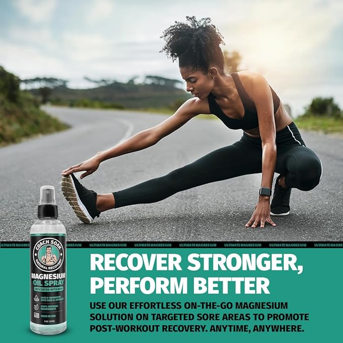 Coach Soak Magnesium Body Spray with MSM, Unscented, Extra Strength Magnesium Chloride, Pure Topical Magnesium Oil Spray for Feet & Body, Made in USA (2-Pack, 16 Fl Oz Total)