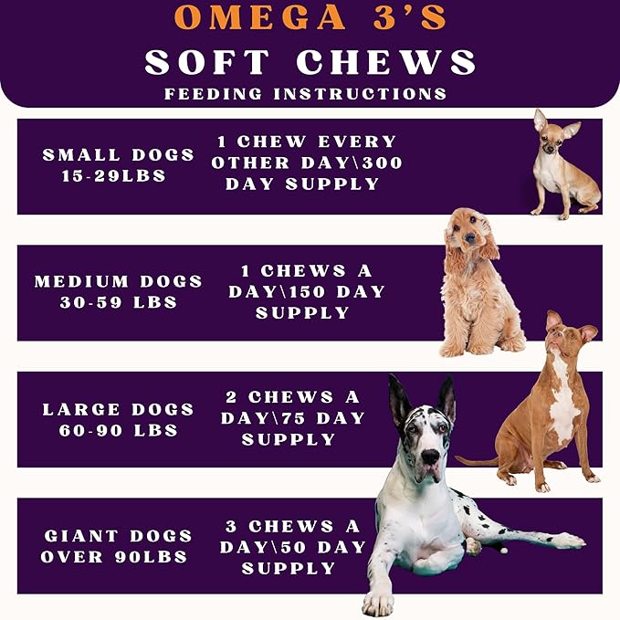 Skin and Coat Omega 3's Soft Chews Large Dogs 150 CT