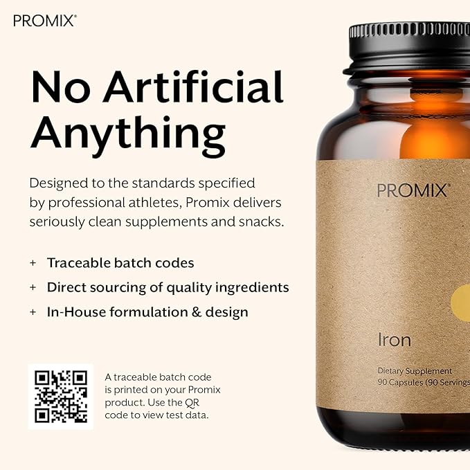 Promix Nutrition Heme Iron Supplement | Gut Friendly | 11mg polypeptide Formula - 90 Count