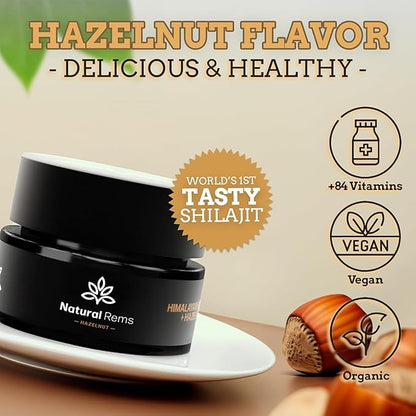Hazelnut Flavored Organic Shilajit - Shilajit Pure Himalayan Organic - Pure Shilajit Fulvic Acid Supplement - Shilajit Energy and Focus Supplement - Holistic Health Supplements…