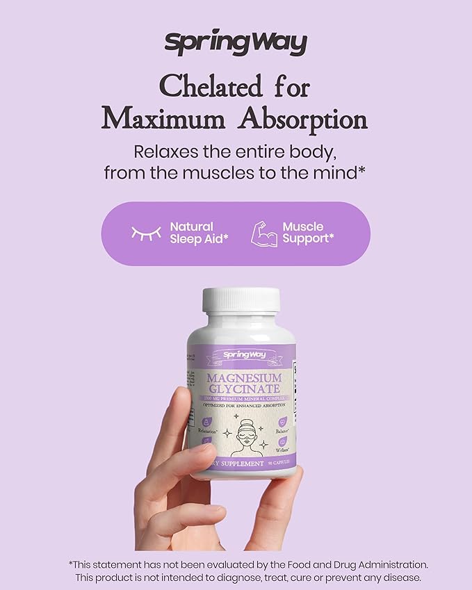 Magnesium Glycinate 2500mg | Highly Absorbable Magnesium for Nutrient Support | Highly Absorbable Glicinato de Magnesio | Vegan & Gluten-Free, 90 Capsules