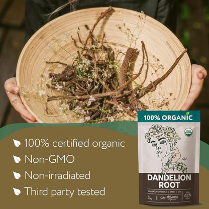 Dandelion Root Tea Loose (16 oz.) – Organic Dandelion Root Herb - Te de Diente de Leon Organico Natural - Liver Cleanse, Digestion, Liver Detox