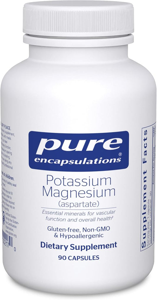 Pure Encapsulations Potassium Magnesium (Aspartate) | Supplement to Support Heart, Muscular, Bone, and Nerve Health* | 90 Capsules