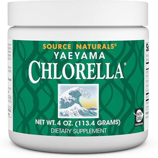 Source Naturals Chlorella from Yaeyama, a Source of Vegetarian Vitamin B-12, Non GMO Dietary Supplement - 4 oz Powder