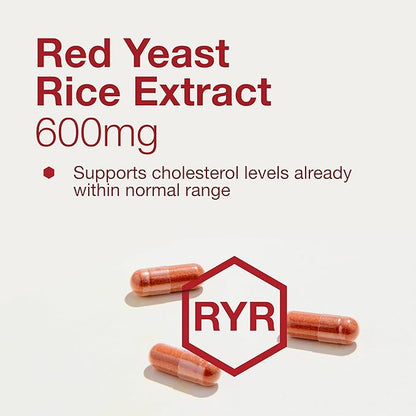 PROTOCOL FOR LIFE BALANCE Red Yeast Rice 600 mg - Made with Organic Red Yeast Rice - Dairy Free & Egg Free - 90 Veg Capsules