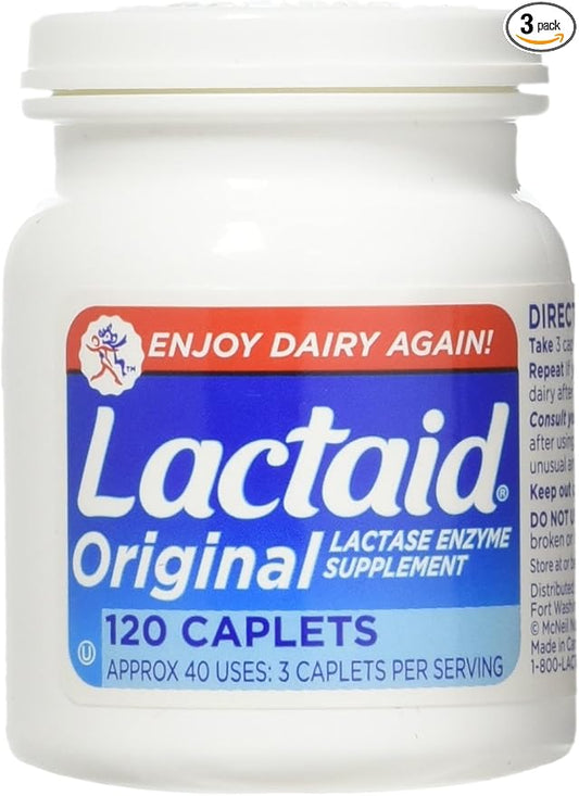 LACTAID Original Caplets 120 ea (Pack of 3)