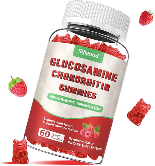 Enhanced Glucosamine Chondroitin Gummies with MSM for Adults - Extra-Strength Joint Health & Flexibility, Antioxidant & Immune Support Supplement, 60 Count