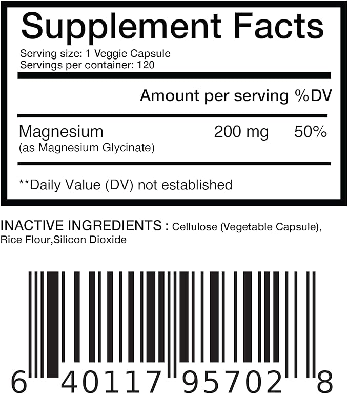 Balancebreens Magnesium Bisglycinate 200mg, High Absorption Chelated, 120 Vegan Capsules - Supports Heart Health, Muscle Cramps, Bone Health & Positive Mood