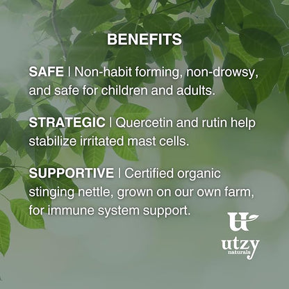 Allurtica | Herbal Supplement with Quercetin and Stinging Nettle | Seasonal Support for Adults & Kids | Non Drowsy | 120 Capsules