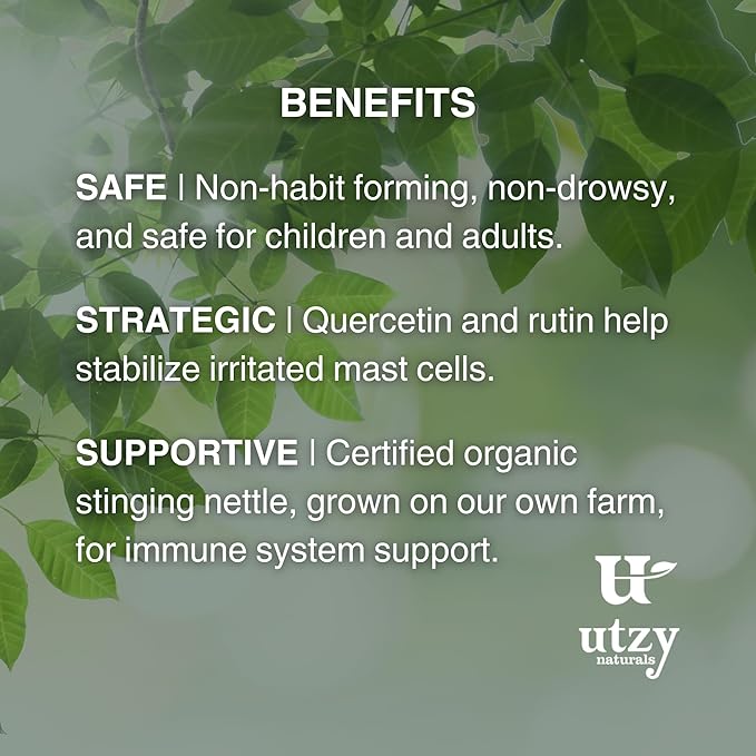 Allurtica | Sinus & Respiratory Support Supplement with Quercetin and Stinging Nettle | Seasonal Support for Adults & Kids | Non Drowsy | 40 Capsules