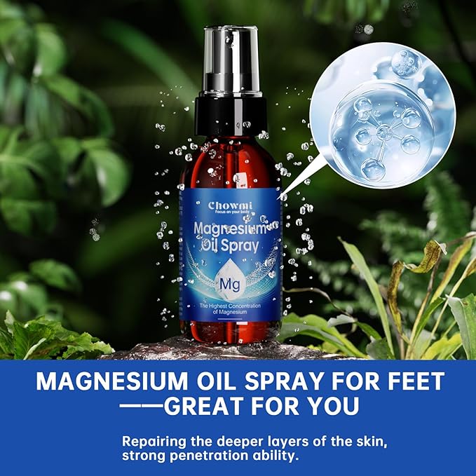 Magnesium Oil Spray, 60ml (2 fl oz) Each, Ultra Pure Topical Magnesium Spray for Body and Feet, Fast Absorbing Magnesium Spray for Muscle Relaxation and Overall Health (2)