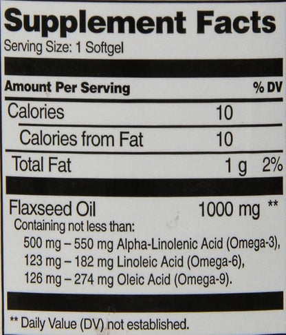 21st Century Flaxseed Oil 1000 Mg Softgels, 120-Count (22871) (Pack of 2)