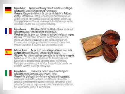 DR WAKDE'S Arjuna Bark Powder (Terminalia arjuna) - 100g (3.5oz) | Pure, Raw & Dried Powder | Natural Aroma and Freshness | Fine Powder | Vegan | Premium Grade | Nothing Added, Nothing Removed