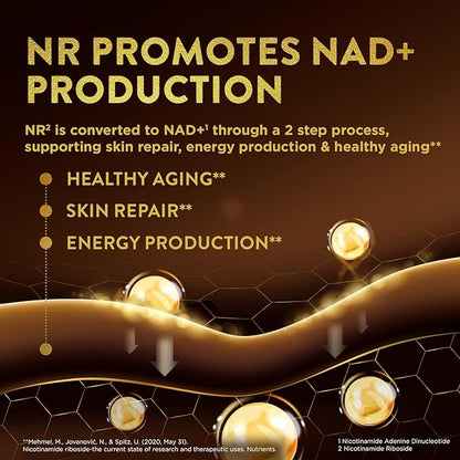 Swisse Plus NAD+ Beauty Restore | Clinically Tested Ingredients | NAD+ Supplement for Men & Women | Supports Collagen Formation, Skin Elasticity & Anti-Aging Supplement | 30 Capsules