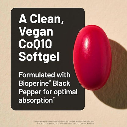 NatureWise CoQ10 100mg Softgels, High Absorption Coenzyme 10 with BioPerine Black Pepper - Antioxidant for Heart Health + Cellular Energy - Vegan, Non-GMO, Gluten-Free - 90 Count[3-Month Supply]
