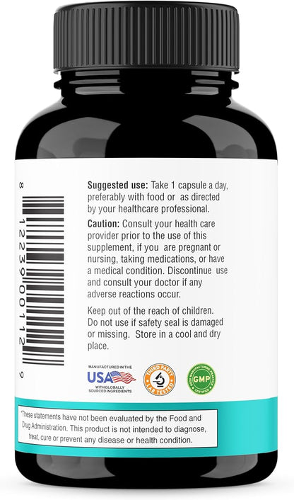 Magnesium Glycinate 400mg Capsules with Quercetin | Quality Sleep, Relaxation, Muscle, Bone Health & Immune Support | 120 Count | Easy to Swallow | for Women and Men