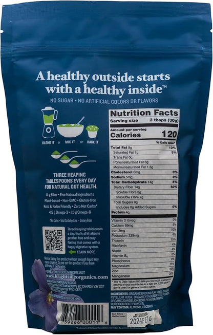 All-Natural Organic Fiber Powder Supplement, Plant-Based Whole Food Ingredients, No Artificial Colors or Flavors