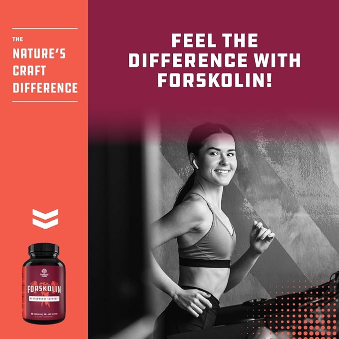 100% Forskolin Supplement-Pure Forskolin Extract Supplement with Potent Coleus Forskohlii 500 mg per serving for Enhanced Energy for Adults-Plant-Based Energy Supplements for Women and Men-60 Capsules