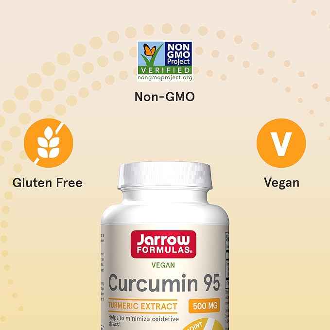 Jarrow Formulas Turmeric Curcumin Supplement - Curcumin 95, Turmeric Supplements, 500 mg for Antioxidant & Joint Support, 120 Capsules