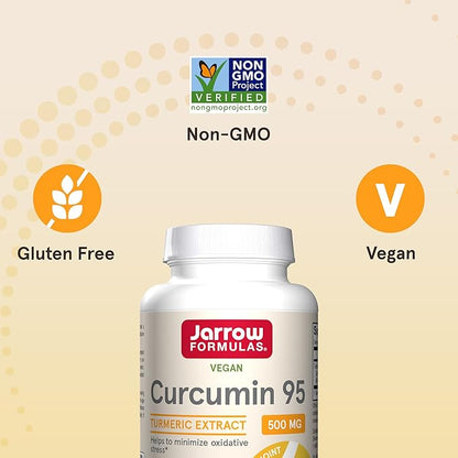 Jarrow Formulas Turmeric Curcumin Supplement - Curcumin 95, Turmeric Supplements, 500 mg for Antioxidant & Joint Support, 120 Capsules