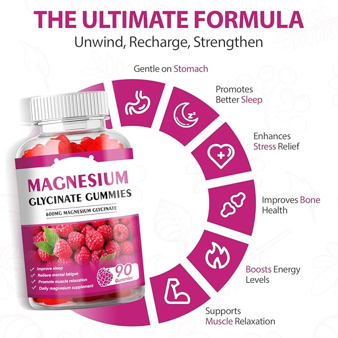 Magnesium Glycinate Gummies 600mg for Adults Gummy Chewable Kids Sleep Sugar Free Green People Bisglycinate Organic Chews Magnesio Calm Trace Glycine Women Supplement Complex Calcium Zinc