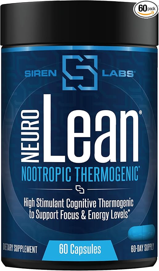Siren Labs Neuro Lean Concentrated Thermogenic for Health, Water Loss, Energy and Focus - 60 Capsules
