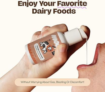 Lactase Enzyme Drops 2oz – Delicious Orange Creamsicle Flavor – 10,000 FCC Units for Fast Acting Dairy Relief – Customizable Dosing for Lactose Intolerance – Portable Twist-to-Lock Pump